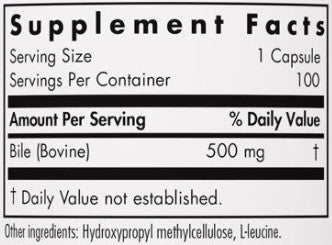 Allergy Research Group Ox Bile 500mg 100c