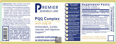 Premier Research Labs PQQ Complex with CoQ10 60 vegetarian capsules