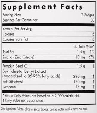 Allergy Research Group Palmetto Complex II with Lycopene 60sg