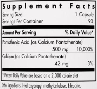 Allergy Research Group Pantothenic Acid 90c