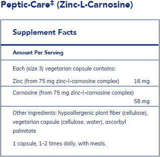 Pure Encapsulations Peptic-Care (Zinc L Carnosine) 60sg