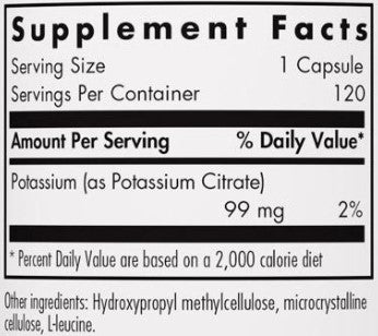 Allergy Research Group Potassium Citrate 99mg 120c