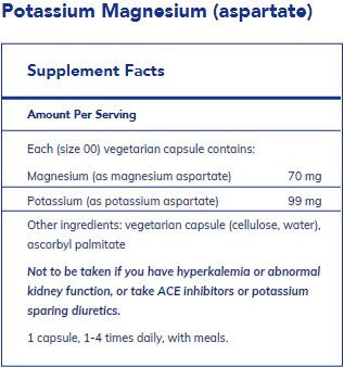 Pure Encapsulations Potassium Magnesium (aspartate) 90c