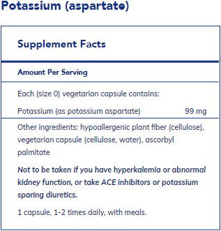 Pure Encapsulations Potassium (aspartate) 90c