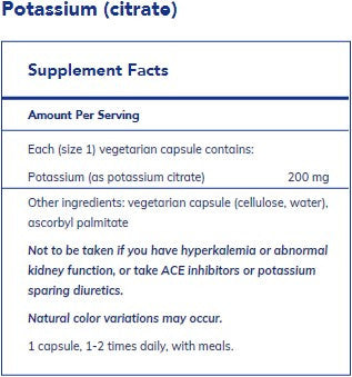 Pure Encapsulations Potassium (citrate) 90c