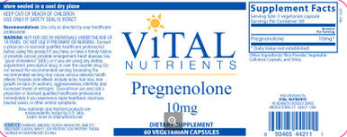 Vital Nutrients Pregnenolone 10mg 60vc