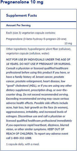 Pure Encapsulations Pregnenolone 10mg 60c