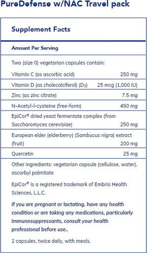 Pure Encapsulations PureDefense w-NAC Travel Pack 20C