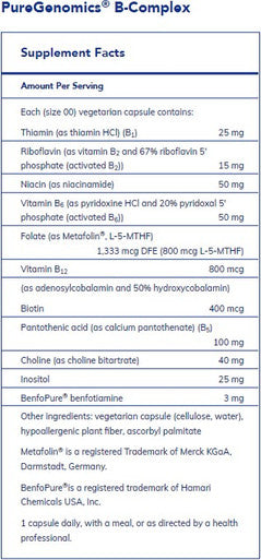 Pure Encapsulations PureGenomics B-Complex 120c