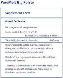 Pure Encapsulations PureMelt B12 Folate 90 lozenges