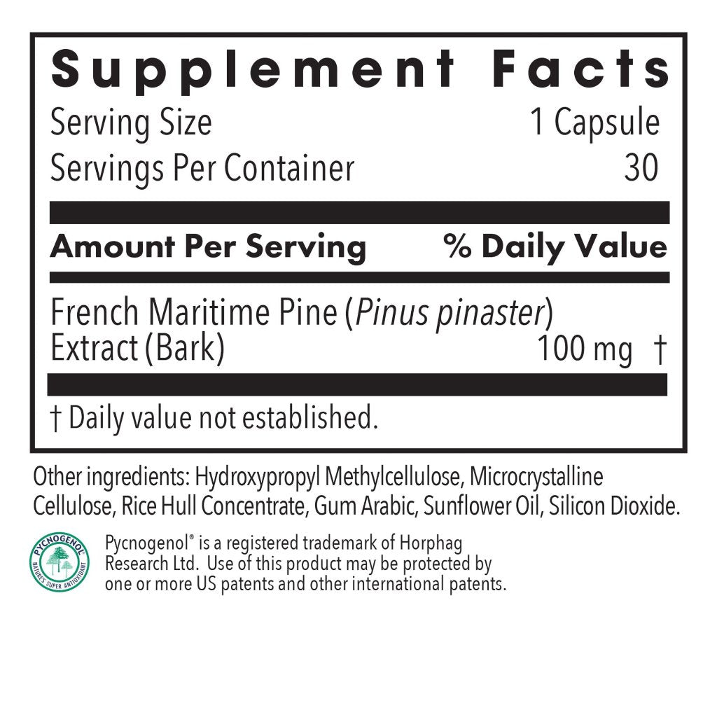 Allergy Research Group Pycnogenol 100 30vc