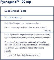 Pure Encapsulations Pycnogenol (pine bark extract) 100mg 30c