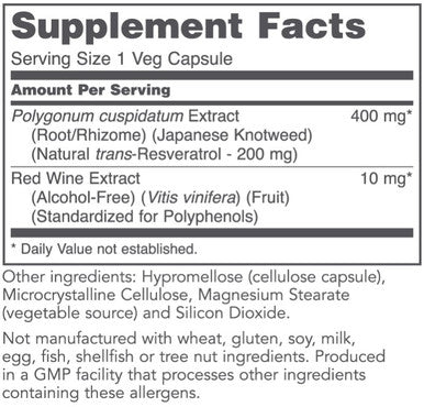 Protocol for Life Balance Resveratrol 200mg 60vc