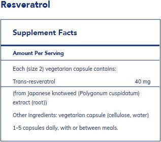 Pure Encapsulations Resveratrol 40mg 120c