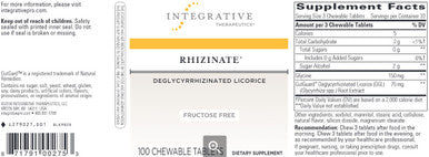 Integrative Therapeutics Rhizinate Fructose Free 100 Chewables