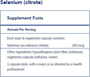 Pure Encapsulations Selenium (citrate) 200mcg 180c