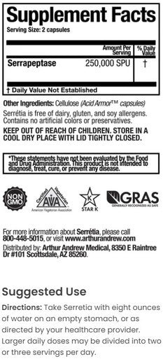 Arthur Andrew Medical Serretia 90 caps