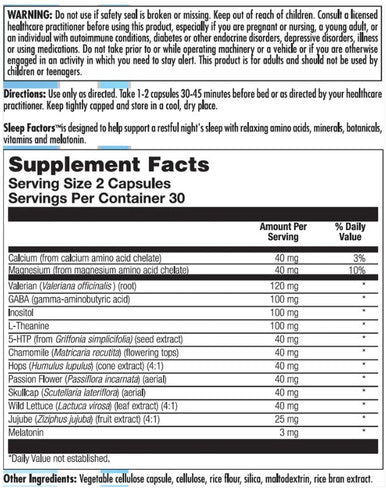 Nutra BioGenesis Sleep Factors 60c