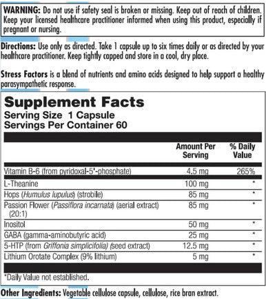 Nutra BioGenesis Stress Factors 60c