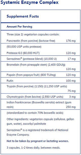 Pure Encapsulations Systemic Enzyme Complex 180c