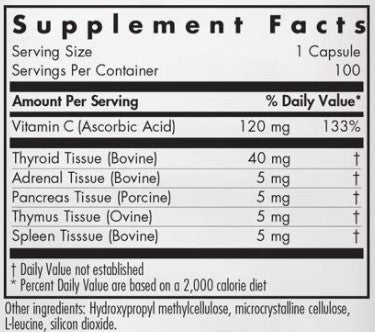 Allergy Research Group TG 100 Natural Glandulars 100vc