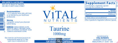 Vital Nutrients Taurine 120vc