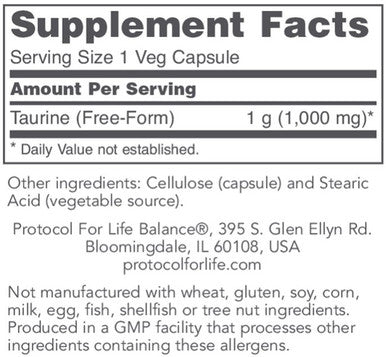 Protocol for Life Balance Taurine 1000mg 100c