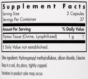 Allergy Research Group Thymus Natural Glandular 75c