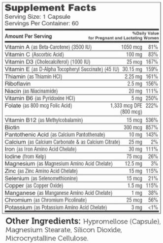 Advanced Nutrition by Zahler Total One Prenatal 60c