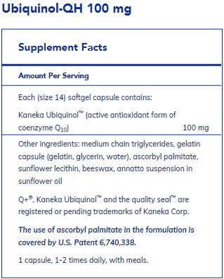 Pure Encapsulations Ubiquinol-QH 100mg 60sg