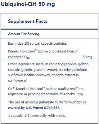 Pure Encapsulations Ubiquinol-QH 50mg 60sg