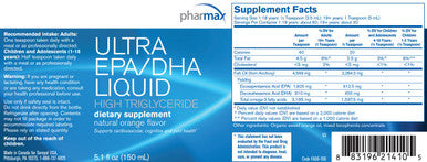 Pharmax Ultra EPA/DHA Liquid Natural Orange 5.1 oz.