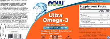 Now Foods Ultra Omega-3 500 EPA / 250 DHA 90sg