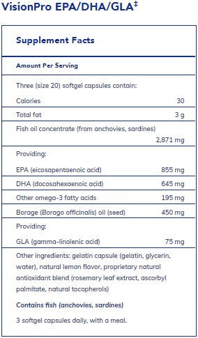 Pure Encapsulations VisionPro EPA/DHA/GLA 90c