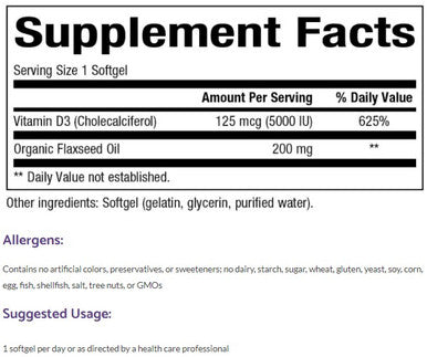 Bioclinic Naturals Vitamin D3 5000IU 180sg