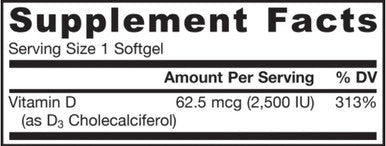 Jarrow Formulas Vitamin D3 2,500 IU 100sg