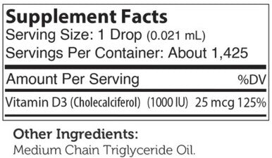 Advanced Nutrition by Zahler Vitamin D3 1000 IU Liquid 1 oz.