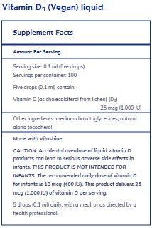 Pure Encapsulations Vitamin D3 Vegan liquid 10 ml