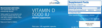 Pharmax Vitamin D 5000 IU 120c