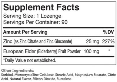 Advanced Nutrition by Zahler Zinc + Elderberry 90 lozenges