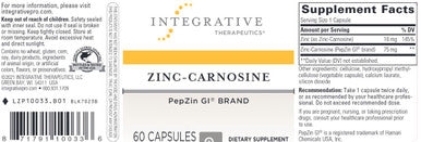 Integrative Therapeutics Zinc Carnosine 60 Capsules