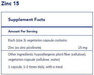 Pure Encapsulations Zinc 15 180c