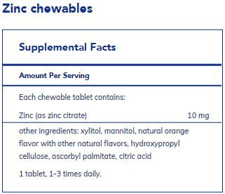 Pure Encapsulations Zinc Chewables 100 chewable tablets