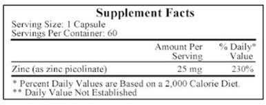 Cardiovascular Research Zinc Picolinate 60c