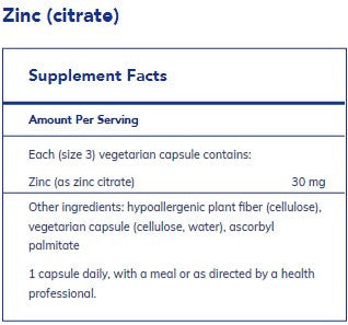 Pure Encapsulations Zinc (citrate) 60c