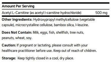 NuMedica Acetyl L-Carnitine 90vc