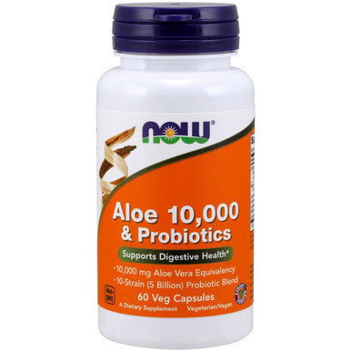 Now Foods Aloe Vera 10,000 & Probiotics 60vc