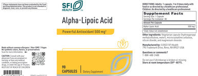 SFI Health Alpha-Lipoic Acid 500mg 90c