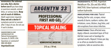 Natural Immunogenics Argentyn 23 Professional First Aid Gel 2 oz Topical Healing