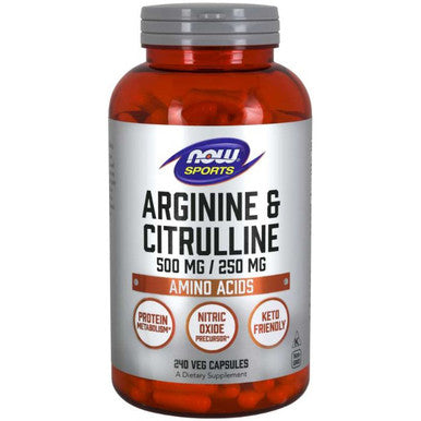 Now Foods Arginine & Citrulline 500/250 mg 240vc